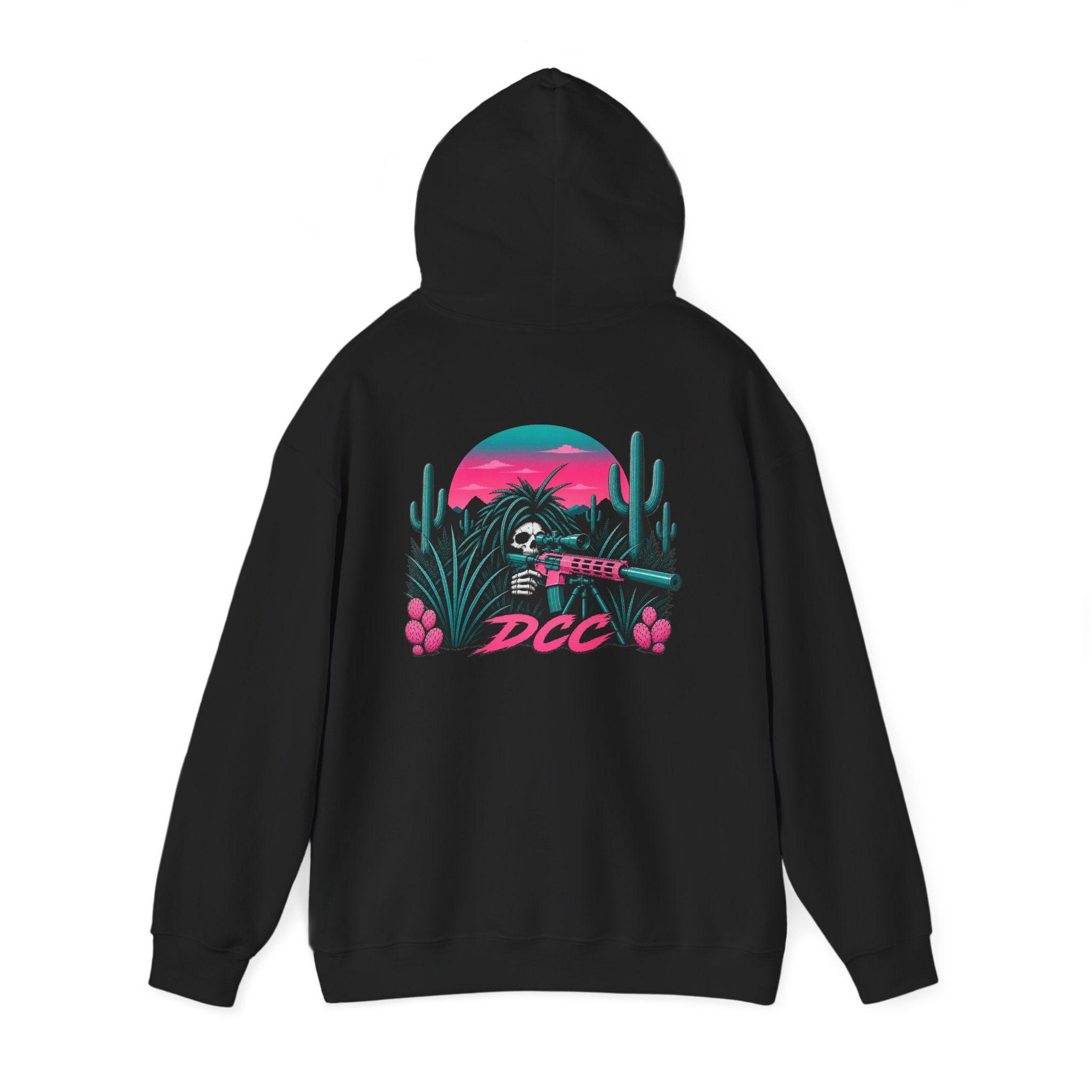 Pink & Teal Desert Reaper Pullover Hoodie