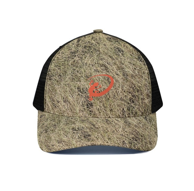 Hat With Black Half-mesh - Grassland Camouflage™