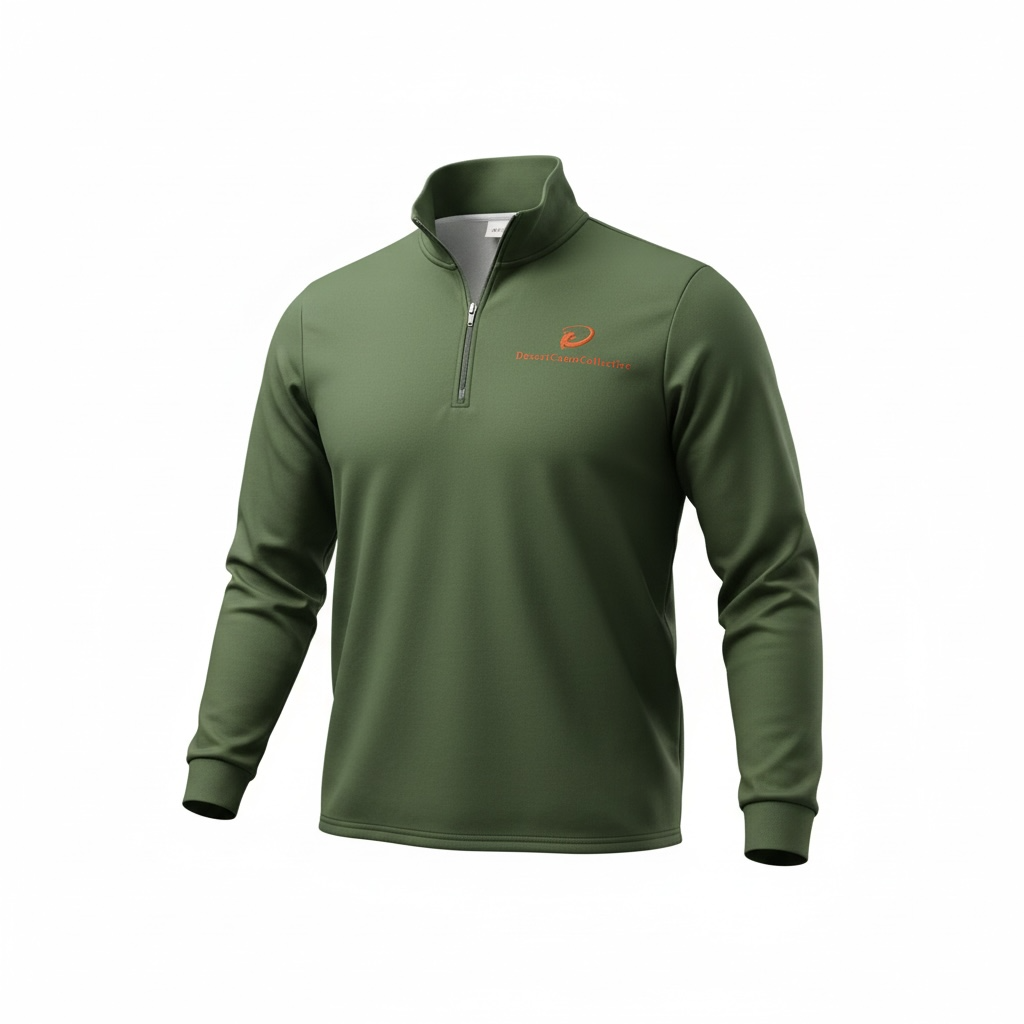 Men’s Quarter Zip Pullover Sweatshirt - Military Green