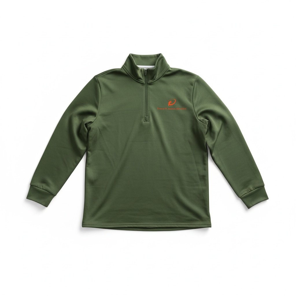 Men’s Quarter Zip Pullover Sweatshirt - Military Green